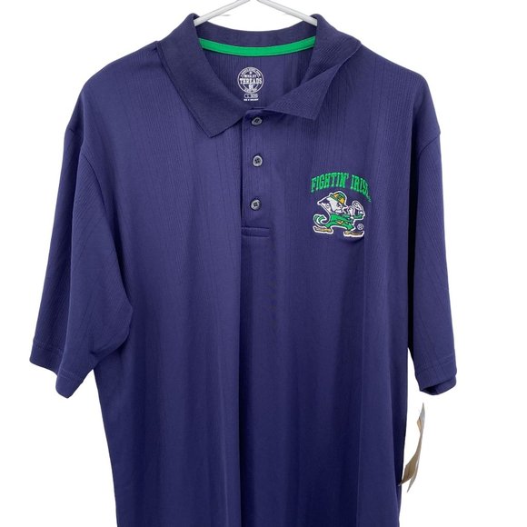 Notre Dame Mens polo shirt size large NEW Rivalry Threads 91 fighting Irish - Picture 2 of 8